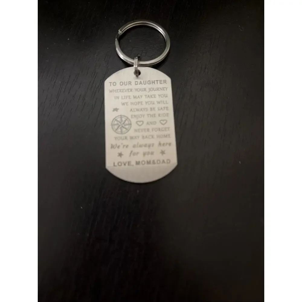 To My Daughter Gifts from Mom Dad - Keychain for Daughter Graduation Birthday Ch